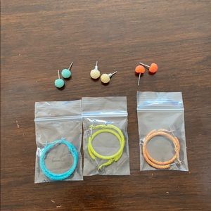 hoop earrings with matching stud